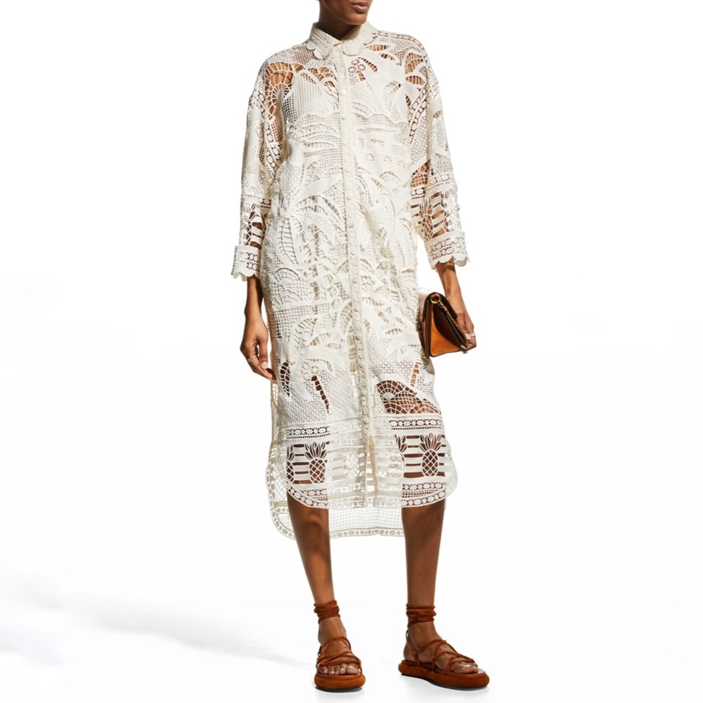 Farm Rio Giupure Lace Shirtdress, XS